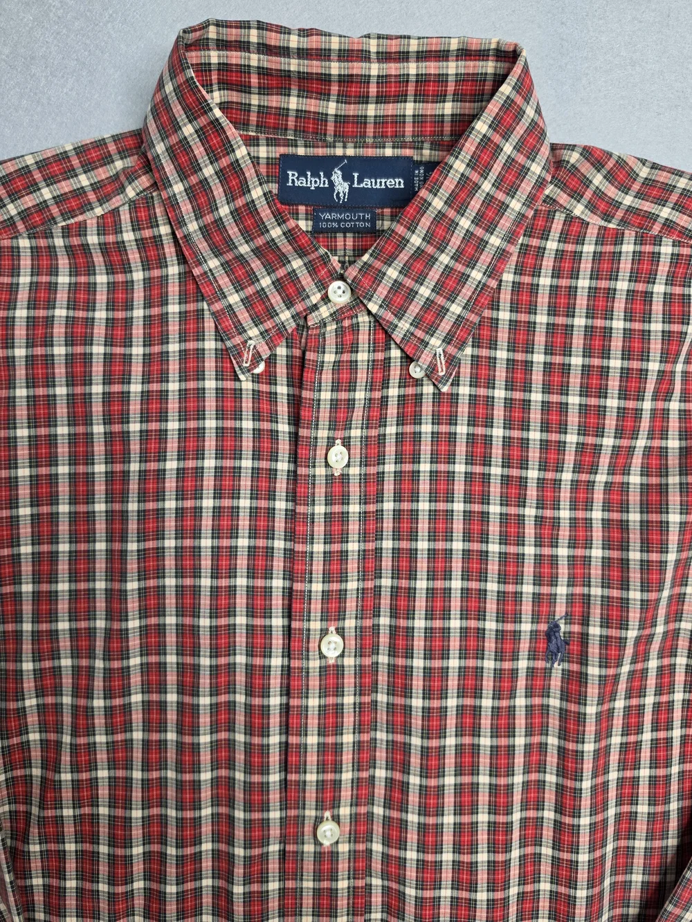Ralph Lauren Blake Button Down Shirt Mens XL Red Black Plaid Tartan‎ Long Sleeve